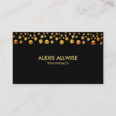 Elegant Golden Confetti op zwart Visitekaartje (Voorkant)