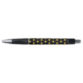 Elegant Golden Confetti Pattern on Black Pen (Voorkant)