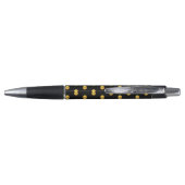 Elegant Golden Confetti Pattern on Black Pen (Achterkant)