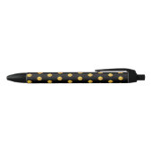 Elegant Golden Confetti Pattern on Black Zwarte Inkt Pen (Bovenkant)