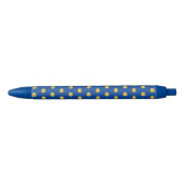 Elegant Golden Confetti Pattern on Blue Blauwe Inkt Pen (Voorkant)
