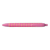 Elegant Golden Confetti Pattern on Pink Zwarte Inkt Pen (Achterkant)