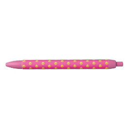 Elegant Golden Confetti Pattern on Pink Zwarte Inkt Pen