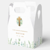 Elegant Golden Cross en Greenery, Religieuze Event Bedankdoosjes (Geopend)