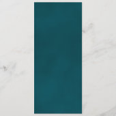 Elegant Golden Curls & Swirls on Teal Wedding Menu (Achterkant)