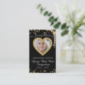 Elegant Golden Custom Memorial Prayer Fotokaart Visitekaartje (Staand voorkant)