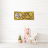 Elegant Golden Custom Photo Retirement Party Banne Spandoek (Insitu)