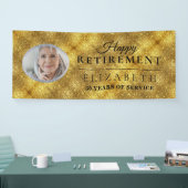 Elegant Golden Custom Photo Retirement Party Banne Spandoek (Beurs)
