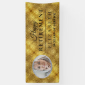 Elegant Golden Custom Photo Retirement Party Banne Spandoek (Verticaal)