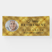 Elegant Golden Custom Photo Retirement Party Banne Spandoek (Horizontaal)
