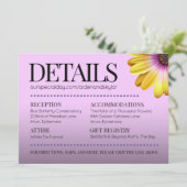 Elegant Golden Daisies met Paarse Glitter Wedding Programmakaart (Staand voorkant)