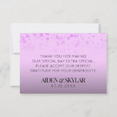 Elegant Golden Daisy met Paarse Glitter Wedding Bedankkaart (Achterkant)