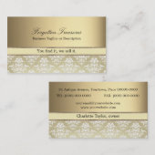 Elegant  Golden Damask Pattern Visitekaartje (Voorkant / Achterkant)