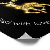 ✨ Elegant Golden Deer New Year Greeting Sticker |  Poster (Hoek)