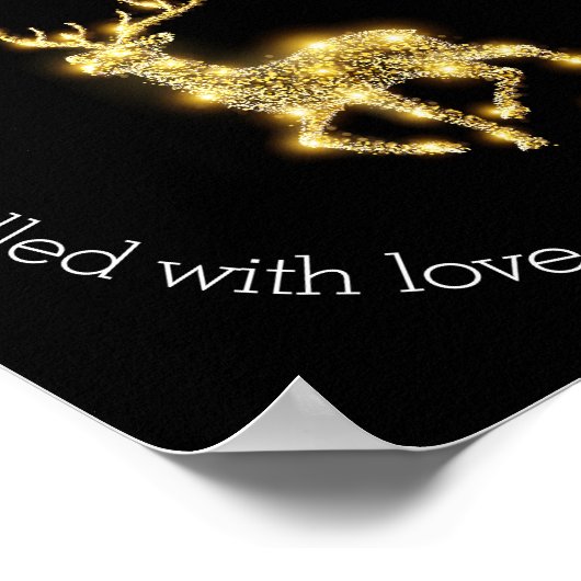 ✨ Elegant Golden Deer New Year Greeting Sticker | Poster (Hoek)