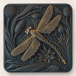 Elegant Golden Dragonfly in Bronze Filigree Bier Onderzetter