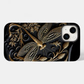 Elegant Golden Dragonfly in Bronze Filigree Case-Mate iPhone Case (Achterkant (horizontaal))