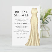 Elegant Golden Dress Vrijgezellenfeest Kaart (Staand voorkant)