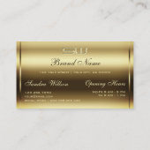 Elegant Golden Effect Faux 3D Letters Professional Visitekaartje (Achterkant)