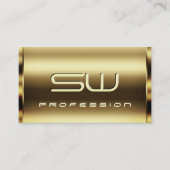 Elegant Golden Effect Faux 3D Letters Professional Visitekaartje (Voorkant)