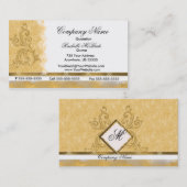 Elegant Golden Embroidery Visitekaartjes (Voorkant / Achterkant)