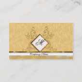 Elegant Golden Embroidery Visitekaartjes (Achterkant)