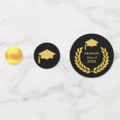 Elegant Golden en Black Afstuderen Confetti (Voorkanten)
