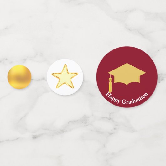 Elegant Golden en Bourgogne Afstuderen Confetti (Achterkanten)