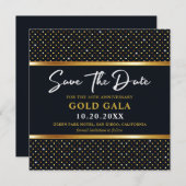 Elegant Golden en Deep Navy Gala redden de datum (Voorkant / Achterkant)