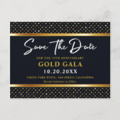 Elegant Golden en Deep Navy Gala redden de datum Briefkaart (Voorkant)