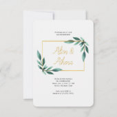 Elegant Golden Eucalyptus Leaves Greenery Kaart (Voorkant)