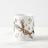 Elegant Golden Feather Swirl Coffee Art Classic Koffiemok (Center)
