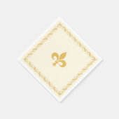 Elegant Golden Fleur-de-Lis op Ivoorkust Servet (Hoek)
