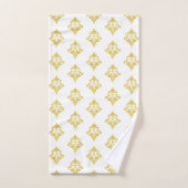 Elegant Golden Fleur de Lis Pattern on White Bad Handdoek (Handdoek)