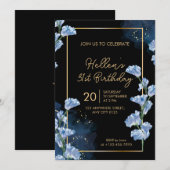 Elegant Golden Floral 31st Birthday Invitation Kaart (Voorkant / Achterkant)