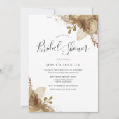 Elegant Golden Floral Bridal Shower Kaart (Voorkant)