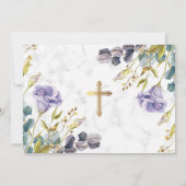 Elegant Golden Floral First Heilige Communie Kaart (Achterkant)