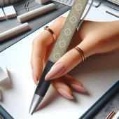 Elegant Golden Floral Ornamental Vintage Pen