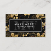 Elegant Golden Floral Pattern Visitekaartje (Voorkant)