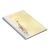 Elegant Golden Floral Vine Spiral Photo Notebook Notitieboek (Rechterzijde)