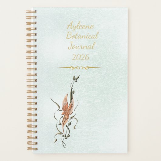 Elegant Golden Floral Vine Spiral planner (Voorkant)