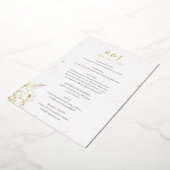 Elegant Golden Floral Wedding Enclosure Folie Uitnodiging (Gedraaid)