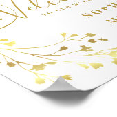 Elegant Golden FLORAL Wedding Welcome Sign Poster (Hoek)