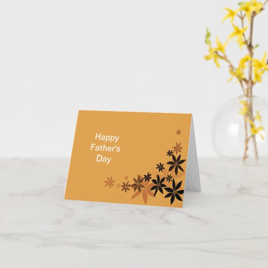 Elegant golden florale bladeren vaderdag kaart (Gele Bloem)