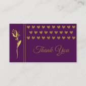 Elegant Golden Flower Hearts Custom Logo Bedankt Visitekaartje (Voorkant)