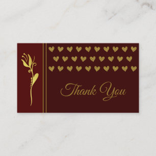 Elegant Golden Flower Hearts Custom Logo Bedankt Visitekaartje