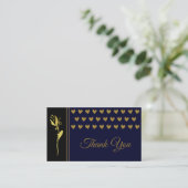 Elegant Golden Flower Hearts Custom Logo Bedankt Visitekaartje (Staand voorkant)