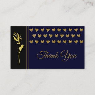Elegant Golden Flower Hearts Custom Logo Bedankt Visitekaartje