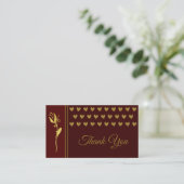 Elegant Golden Flower Hearts Custom Logo Dank u Visitekaartje (Staand voorkant)