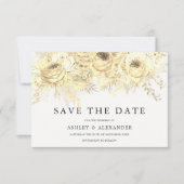 Elegant Golden Flowers trouwt op de datum Save The Date (Voorkant)